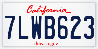 CA license plate 7LWB623