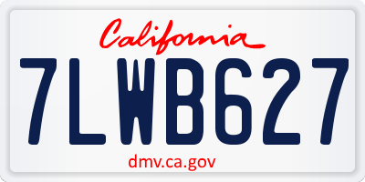 CA license plate 7LWB627