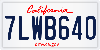 CA license plate 7LWB640