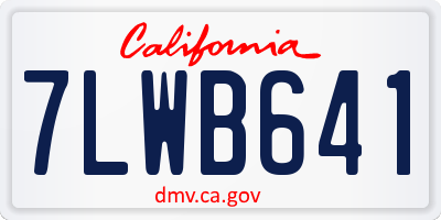 CA license plate 7LWB641