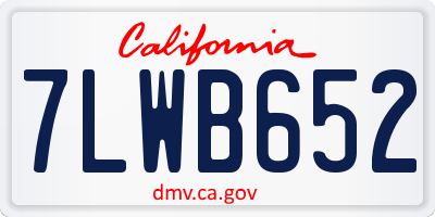 CA license plate 7LWB652