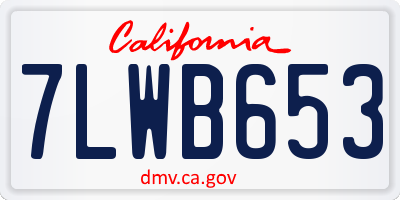 CA license plate 7LWB653