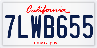 CA license plate 7LWB655