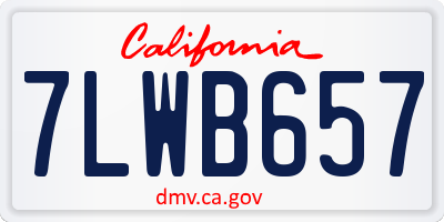 CA license plate 7LWB657