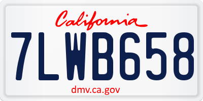 CA license plate 7LWB658