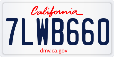 CA license plate 7LWB660
