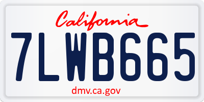 CA license plate 7LWB665