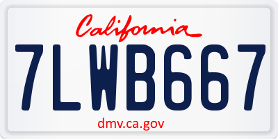 CA license plate 7LWB667