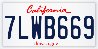 CA license plate 7LWB669