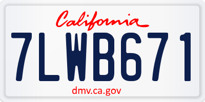 CA license plate 7LWB671