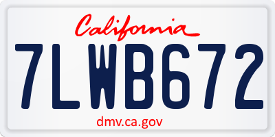 CA license plate 7LWB672