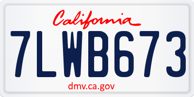 CA license plate 7LWB673