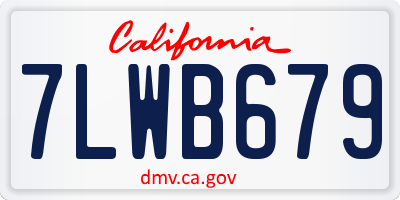 CA license plate 7LWB679