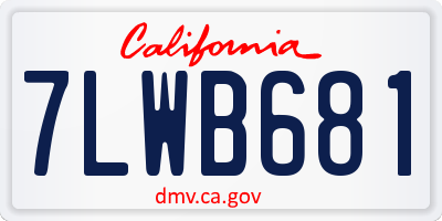 CA license plate 7LWB681