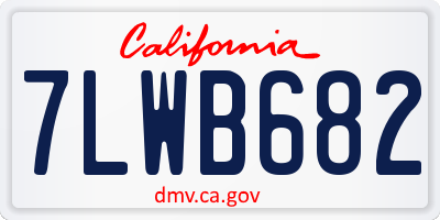 CA license plate 7LWB682