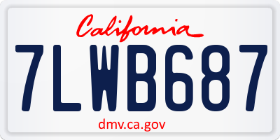 CA license plate 7LWB687