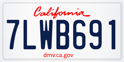 CA license plate 7LWB691