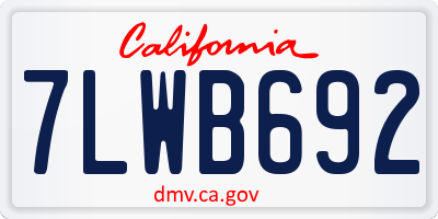 CA license plate 7LWB692