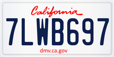 CA license plate 7LWB697