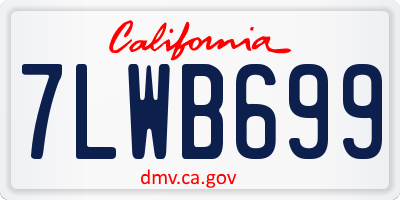 CA license plate 7LWB699