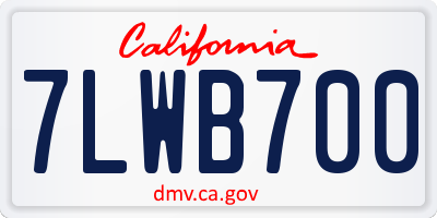 CA license plate 7LWB700