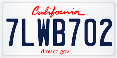 CA license plate 7LWB702