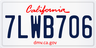 CA license plate 7LWB706