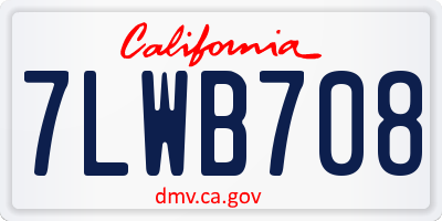 CA license plate 7LWB708