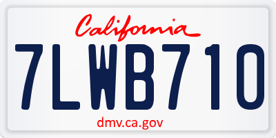 CA license plate 7LWB710