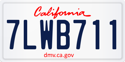 CA license plate 7LWB711