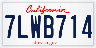 CA license plate 7LWB714