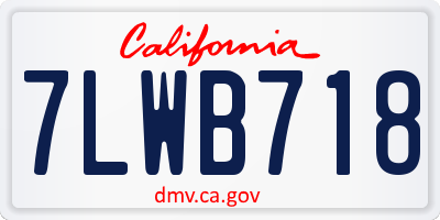 CA license plate 7LWB718