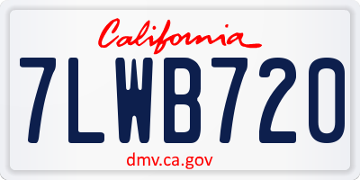 CA license plate 7LWB720
