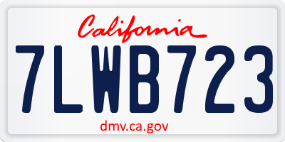 CA license plate 7LWB723