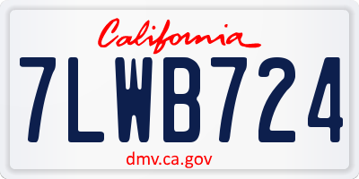 CA license plate 7LWB724