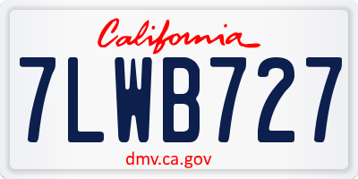 CA license plate 7LWB727