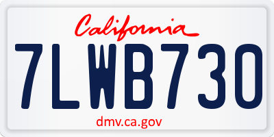CA license plate 7LWB730