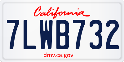 CA license plate 7LWB732