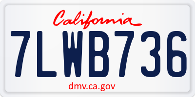 CA license plate 7LWB736