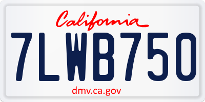 CA license plate 7LWB750