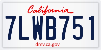 CA license plate 7LWB751
