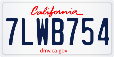 CA license plate 7LWB754
