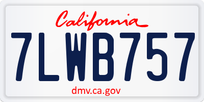 CA license plate 7LWB757