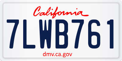 CA license plate 7LWB761