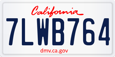 CA license plate 7LWB764