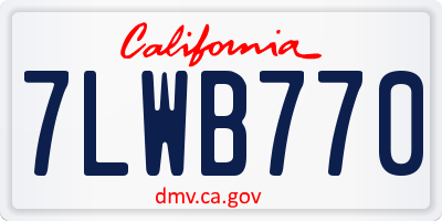CA license plate 7LWB770