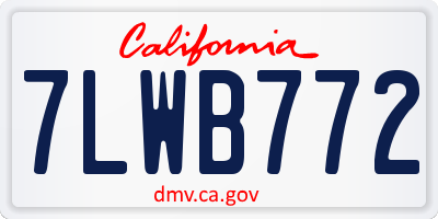 CA license plate 7LWB772