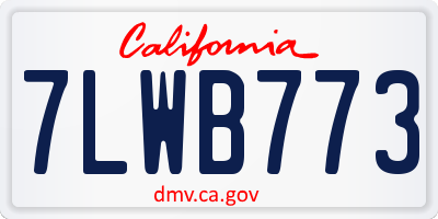 CA license plate 7LWB773