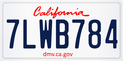 CA license plate 7LWB784