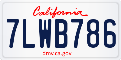 CA license plate 7LWB786